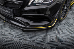 Street Pro Cup Spoilerlippe Front Ansatz für Mercedes-AMG CLA 45 Aero C117 Facelift schwarz+ Hochglanz Flaps