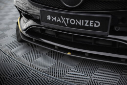 Street Pro Cup Spoilerlippe Front Ansatz passend für Mercedes-AMG CLA 45 Aero C117 Facelift SCHWARZ+ HOCHGLANZ FLAPS