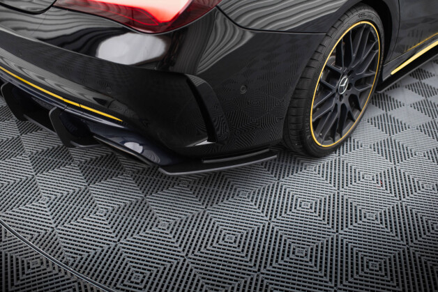 Street Pro Heck Ansatz Flaps Diffusor passend für Mercedes-AMG CLA 45 C117 Facelift mit AERO Paket SCHWARZ