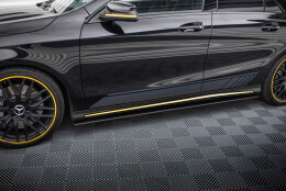 Street Pro Seitenschweller Ansatz Cup Leisten passend für Mercedes-AMG CLA 45 C117 Facelift mit AERO Paket SCHWARZ