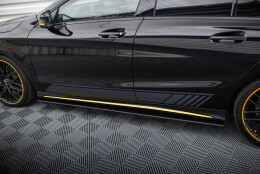 Street Pro Seitenschweller Ansatz Cup Leisten passend für Mercedes-AMG CLA 45 C117 Facelift mit AERO Paket SCHWARZ