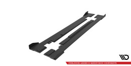 Street Pro Seitenschweller Ansatz Cup Leisten + Flaps für Mercedes-AMG CLA 45 C117 Facelift schwarz Hochglanz