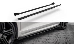Street Pro Seitenschweller Ansatz Cup Leisten + Flaps für VW Scirocco R Mk3 schwarz Hochglanz