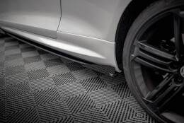 Street Pro Seitenschweller Ansatz Cup Leisten + Flaps für VW Scirocco R Mk3 schwarz Hochglanz