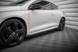 Street Pro Seitenschweller Ansatz Cup Leisten für VW Scirocco R Mk3 SCHWARZ+ HOCHGLANZ FLAPS