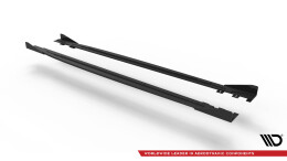 Street Pro Seitenschweller Ansatz Cup Leisten passend für VW Scirocco R Mk3 rot+ Hochglanz Flaps