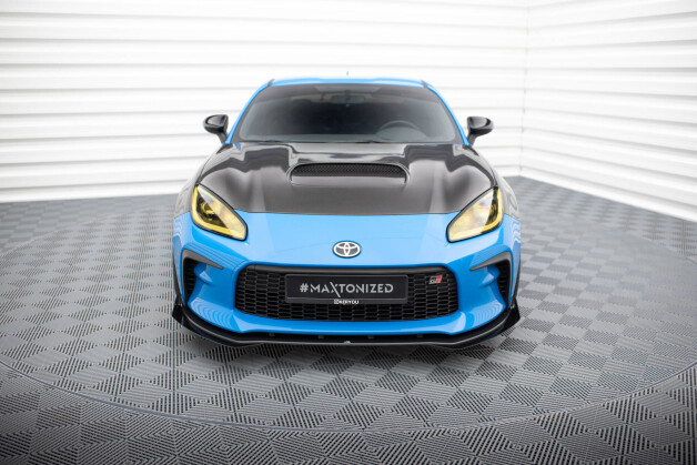 Street Pro Spoilerlippe Front Ansatz + Flaps V.1 passend für Toyota GR86 Mk1 schwarz Hochglanz