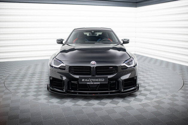 Street Pro Spoilerlippe Front Ansatz + Flaps V.1 passend für BMW M2 G87 schwarz Hochglanz