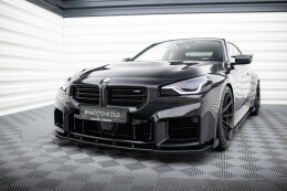 Street Pro Cup Spoilerlippe Front Ansatz V.1 für BMW M2 G87 SCHWARZ+ HOCHGLANZ FLAPS