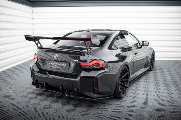 Street Pro Heck Ansatz Flaps Diffusor V.1 + Flaps passend für BMW M2 G87 schwarz Hochglanz SCHWARZ