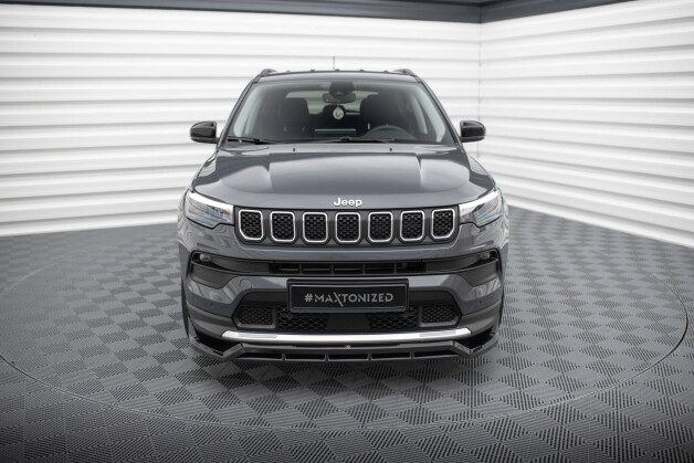 Cup Spoilerlippe Front Ansatz passend für Jeep Compass Limited Mk2 Facelift schwarz Hochglanz