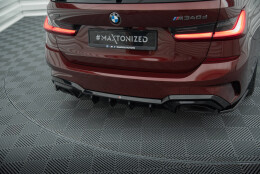 Heck Ansatz Diffusor passend für BMW M340i G20 / G21 schwarz Hochglanz mit AHK