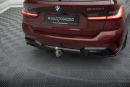 Heck Ansatz Diffusor passend für BMW M340i G20 / G21 schwarz Hochglanz mit AHK