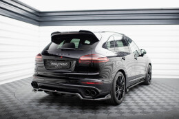 Heck Spoiler Aufsatz Abrisskante 3D für Porsche Cayenne Mk2 FL schwarz Hochglanz