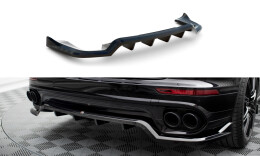 Mittlerer Cup Diffusor Heck Ansatz DTM Look passend für Porsche Cayenne Mk2 Facelift schwarz Hochglanz
