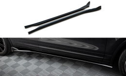 Seitenschweller Ansatz Cup Leisten passend für Porsche Cayenne Mk2 Facelift schwarz Hochglanz
