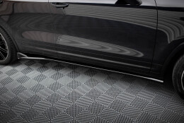 Seitenschweller Ansatz Cup Leisten passend für Porsche Cayenne Mk2 Facelift schwarz Hochglanz