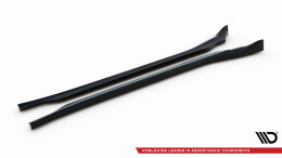 Seitenschweller Ansatz Cup Leisten passend für Porsche Cayenne Mk2 Facelift schwarz Hochglanz