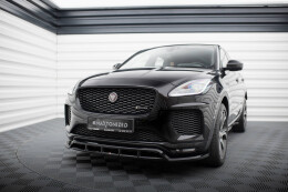 Cup Spoilerlippe Front Ansatz für Jaguar E-Pace R-Dynamic Mk1 schwarz Hochglanz