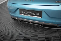 Mittlerer Cup Diffusor Heck Ansatz DTM Look passend für Renault Clio R.S. Line Mk5 schwarz Hochglanz