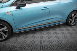 Seitenschweller Ansatz Cup Leisten passend für Renault Clio R.S. Line Mk5 schwarz Hochglanz