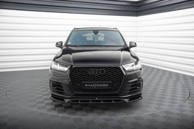 Cup Spoilerlippe Front Ansatz V.2 passend für Audi SQ7 / Q7 S-Line Mk2 schwarz Hochglanz