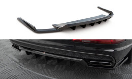 Mittlerer Cup Diffusor Heck Ansatz DTM Look für Audi SQ7 Mk2 schwarz Hochglanz
