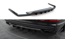 Mittlerer Cup Diffusor Heck Ansatz DTM Look passend für Audi SQ7 Mk2 schwarz Hochglanz