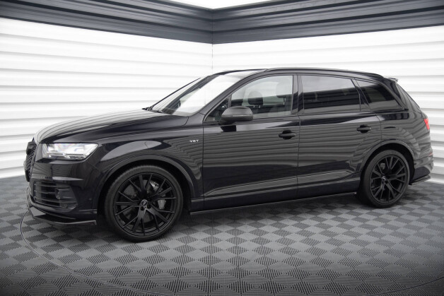 Seitenschweller Ansatz Cup Leisten V.2 passend für Audi SQ7 / Q7 S-Line Mk2 schwarz Hochglanz