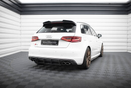 Heck Spoiler Aufsatz Abrisskante 3D passend für Audi S3 / A3 S-Line Sportback / Hatchack 8V schwarz Hochglanz