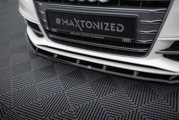 Cup Spoilerlippe Front Ansatz V.1 passend für Audi S3 / A3 S-Line Sportback / Hatchback 8V schwarz Hochglanz