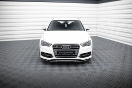 Cup Spoilerlippe Front Ansatz V.1 passend für Audi S3 / A3 S-Line Sportback / Hatchback 8V schwarz Hochglanz