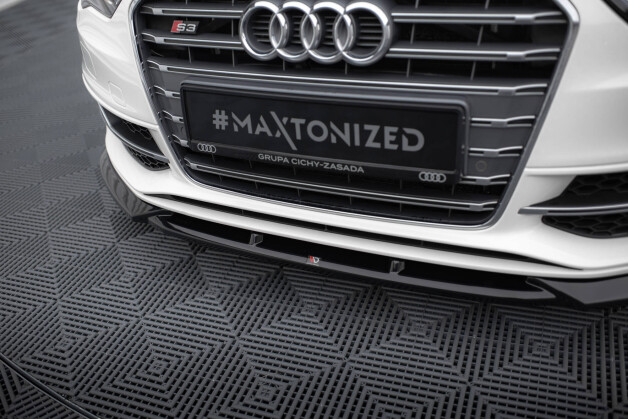 Cup Spoilerlippe Front Ansatz V.2 passend für Audi S3 / A3 S-Line Sportback / Hatchback 8V schwarz Hochglanz