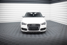 Cup Spoilerlippe Front Ansatz V.2 passend für Audi S3 / A3 S-Line Sportback / Hatchback 8V schwarz Hochglanz