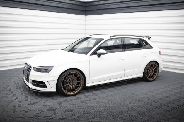 Seitenschweller Ansatz Cup Leisten passend für Audi S3 / A3 S-Line Sportback 8V schwarz Hochglanz