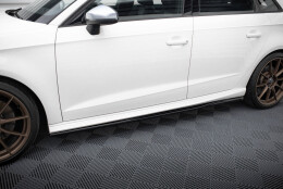 Seitenschweller Ansatz Cup Leisten passend für Audi S3 / A3 S-Line Sportback 8V schwarz Hochglanz