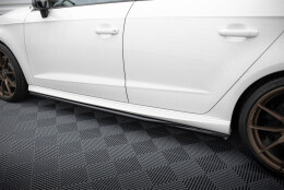 Seitenschweller Ansatz Cup Leisten passend für Audi S3 / A3 S-Line Sportback 8V schwarz Hochglanz