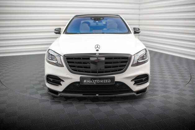 Cup Spoilerlippe Front Ansatz V.1 passend für Mercedes-Benz S AMG-Line W222 Facelift schwarz Hochglanz