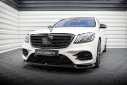 Cup Spoilerlippe Front Ansatz V.1 passend für Mercedes-Benz S AMG-Line W222 Facelift schwarz Hochglanz