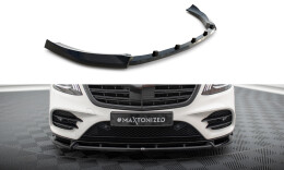 Cup Spoilerlippe Front Ansatz V.2 für Mercedes S AMG-Line W222 FL schwarz Hochglanz