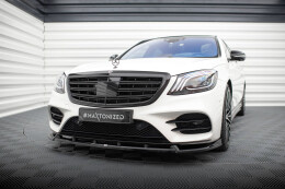 Cup Spoilerlippe Front Ansatz V.2 für Mercedes S AMG-Line W222 FL schwarz Hochglanz