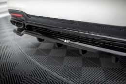 Mittlerer Cup Diffusor Heck Ansatz DTM Look passend für Mercedes-Benz S AMG-Line W222 Facelift schwarz Hochglanz