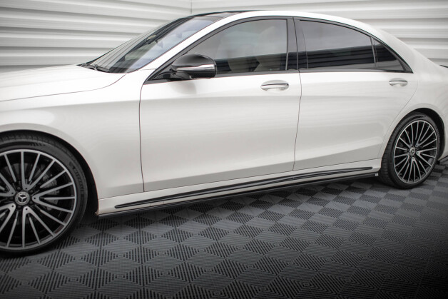 Seitenschweller Ansatz Cup Leisten passend für Mercedes-Benz S Lang AMG-Line W222 schwarz Hochglanz