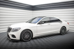 Seitenschweller Ansatz Cup Leisten passend für Mercedes-Benz S Lang AMG-Line W222 schwarz Hochglanz