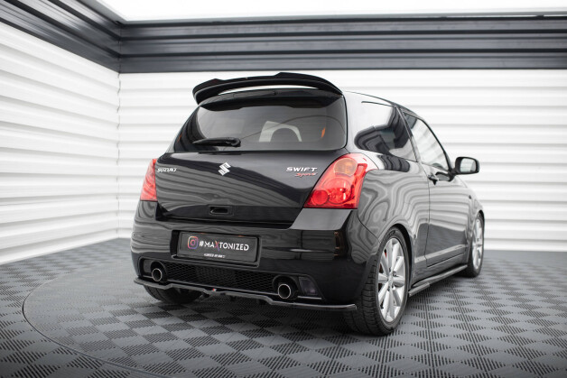 Mittlerer Cup Diffusor Heck Ansatz DTM Look passend für Suzuki Swift Sport Mk4 schwarz Hochglanz