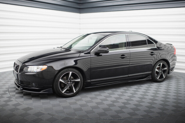 Seitenschweller Ansatz Cup Leisten passend für Volvo S80 Mk2 schwarz Hochglanz