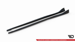 Seitenschweller Ansatz Cup Leisten für Volvo S80 Mk2 schwarz Hochglanz