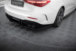Heck Ansatz Flaps Diffusor passend für Mercedes-Benz C AMG-Line / 43 AMG W206 schwarz Hochglanz