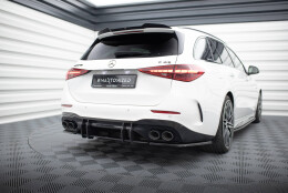 Heck Ansatz Flaps Diffusor passend für Mercedes-Benz C AMG-Line / 43 AMG W206 schwarz Hochglanz