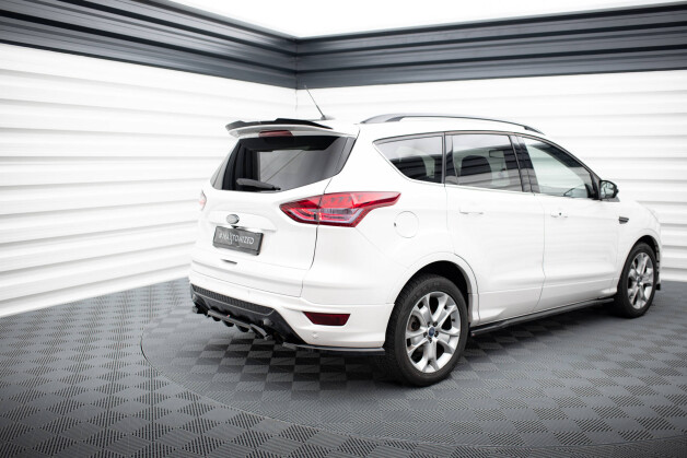Mittlerer Cup Diffusor Heck Ansatz DTM Look passend für Ford Kuga ST-Line Mk2 schwarz Hochglanz